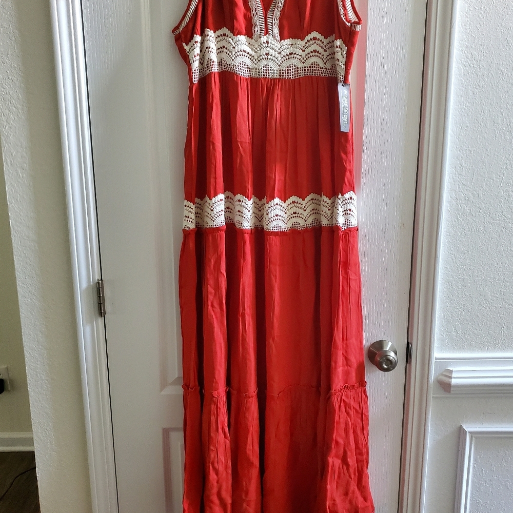 Orange tan dress